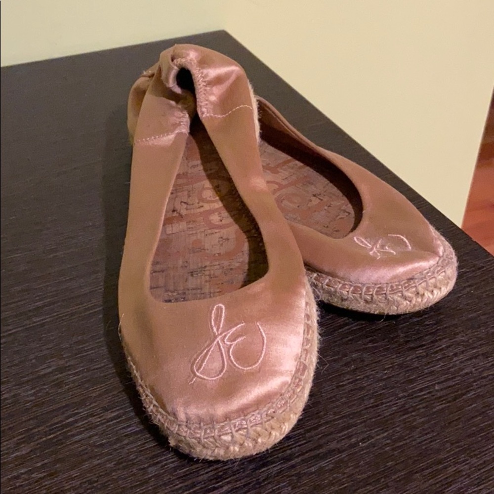 Sam Edelman Blush Satin Flats/Espadrilles